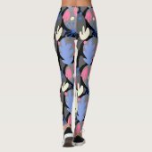 Mod Monstera Leaf Abstrakt Hawaiian Tropical - Gra Leggings (Rückseite)