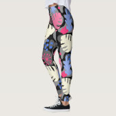 Mod Monstera Leaf Abstrakt Hawaiian Tropical - Gra Leggings (Links)