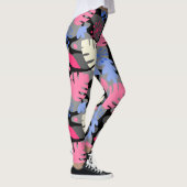 Mod Monstera Leaf Abstrakt Hawaiian Tropical - Gra Leggings (Rechts)