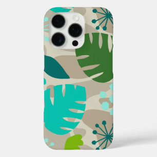 Mod Monstera Leaf Abstrakt Hawaiian Tropical Taupe iPhone 16 Pro Hülle