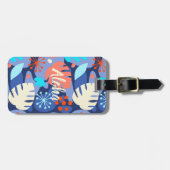 Mod Monstera Leaf Abstrakt Hawaiische Tropische Ma Gepäckanhänger (Vorderseite horizontal)