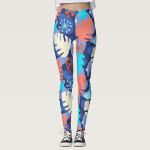 Mod Monstera Leaf Abstrakt Hawaiische Tropische Ma Leggings