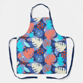 Mod Monstera Leaf Abstrakt Hawaiische Tropische Ma Schürze (Vorderseite)