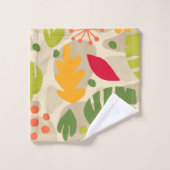 Mod Monstera Leaf Abstrakten Hawaiianische Tropenh Badhandtuch Set (Waschlappen)