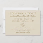 Mod Monstera Leaf Green und Tan New Changed Save The Date (Rückseite)