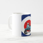 Mod Motorbike Vintage Poster Kaffeetasse (Vorderseite Links)