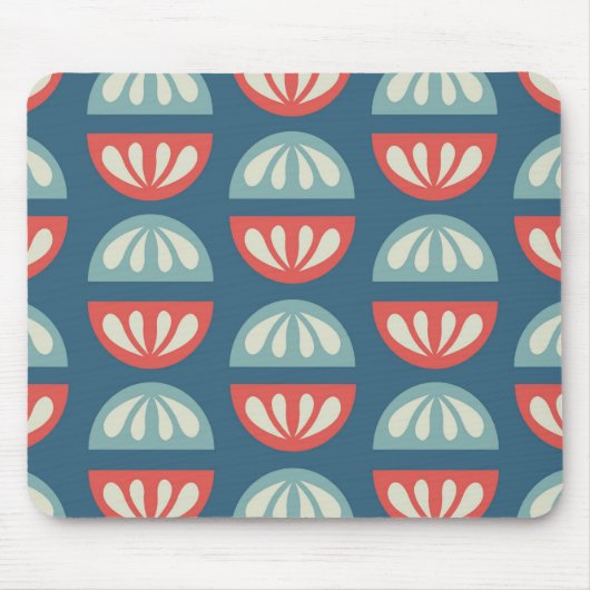 Mod-Muscheln blau Mousepad (Vorne)