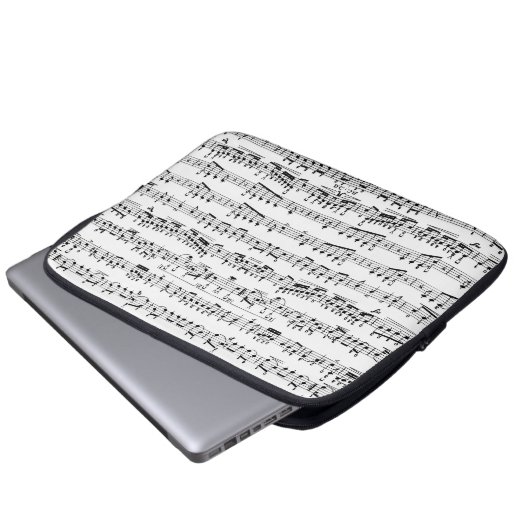 Mod-Musiker-Musiknoten-Muster-Laptop-Hülse Laptopschutzhülle (Vorne Knopf)
