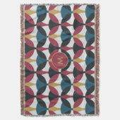 Mod Muster Fleece Blankon mit Monogramm Decke (Vorderseite Vertikal)