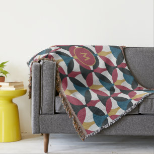 Mod Muster Fleece Blankon mit Monogramm Decke