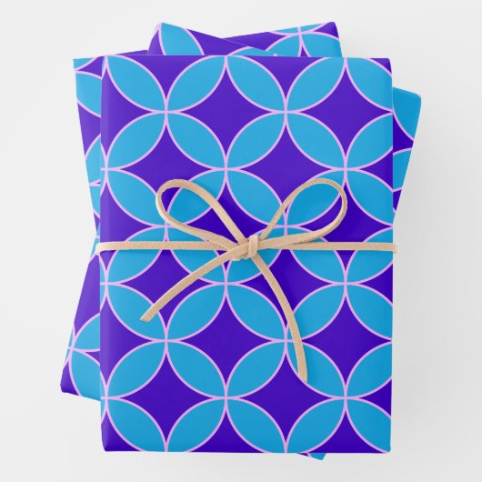 Mod-Muster Mitte des Jahrhunderts in lebendigem Co Geschenkpapier Set (Beispiel)