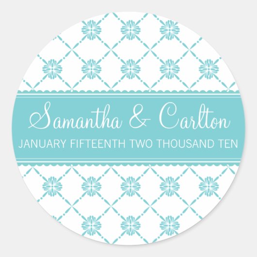 Mod-Muster Monogramm-Aufkleber Runder Aufkleber (Vorderseite)