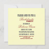 Mod-Muster-Retro-Button nach oben Junggeselinnen-A Einladung (Rückseite)