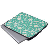 Mod-mutige Türkis-Blumen-Blumenlaptop-Hülse Laptopschutzhülle (Vorne Knopf)