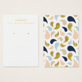 Mod Navy Peach Gold Earring Display Cards (Vorne & Hinten)