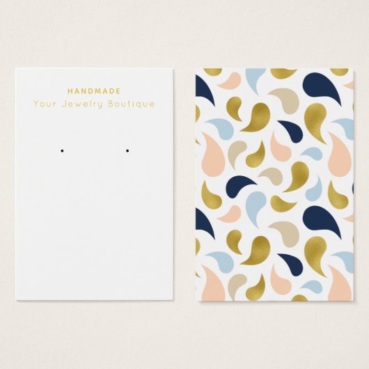 Mod Navy Peach Gold Earring Display Cards (Vorne & Hinten)