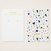 Mod Navy Peach Gold Terrazzo Earring Display Cards (Vorne & Hinten)