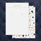 Mod Navy Peach Gold Terrazzo Earring Display Cards