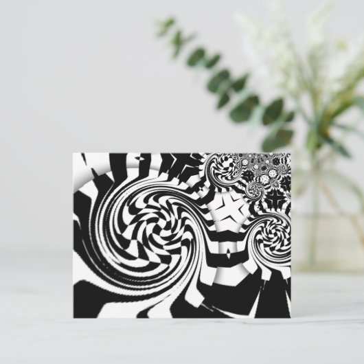 Mod op art abstrakt phicadelic design postkarte (Stehend Vorderseite)