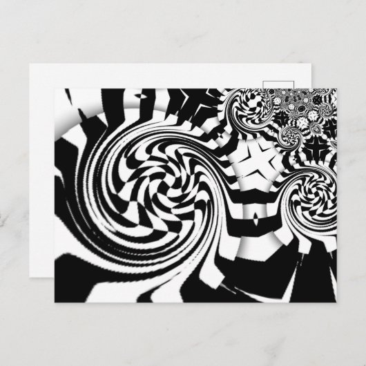 Mod op art abstrakt phicadelic design postkarte (Vorne/Hinten)