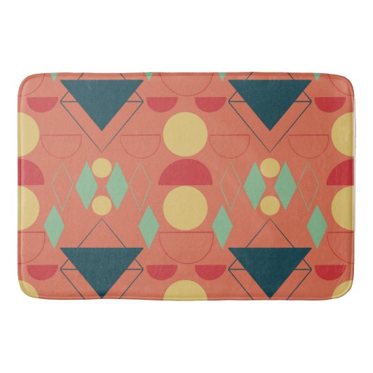 Mod Orange Geometric Badematte (Vorderseite)