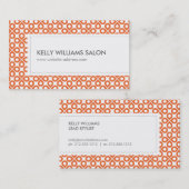 MOD ORANGE PATTERN Business Card Visitenkarte (Vorne/Hinten)