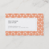 MOD ORANGE PATTERN Business Card Visitenkarte (Rückseite)