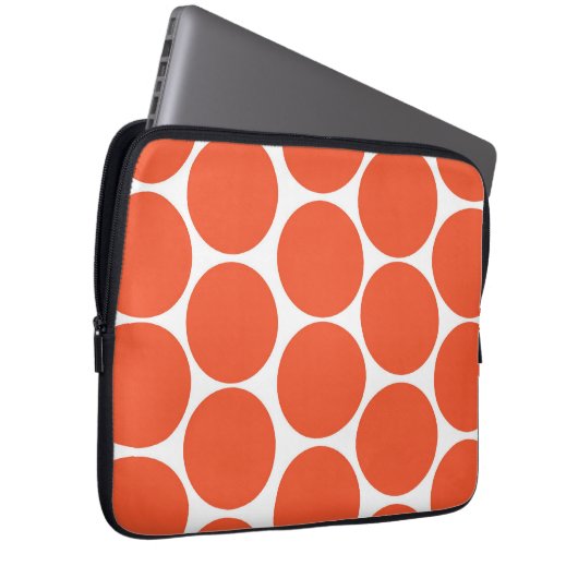 MOD-ORANGE POLKA-PUNKT-MUSTER LAPTOPSCHUTZHÜLLE (Vorne Rechts)