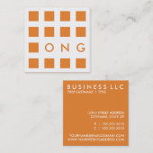 Mod-orange Quadrate Quadratische Visitenkarte (Vorne/Hinten)