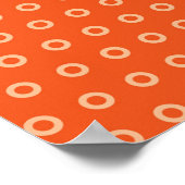 Mod Orange und White Polka Dots Monogramm mit Name Poster (Ecke)
