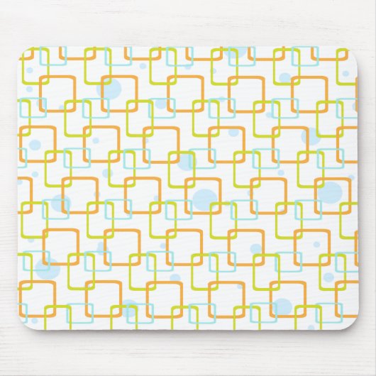 Mod-Orangen-Quadrate Mousepad (Vorne)