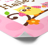 Mod Owl Blume Girls Kinderzimmer Malerei Name Prin Poster (Ecke)