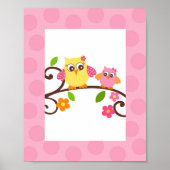 Mod Owl Blume Girls Kinderzimmer Poster (Vorne)