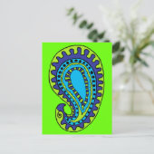 Mod Paisley Postkarte (Stehend Vorderseite)