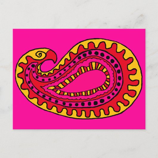 Mod Paisley Postkarte (Vorderseite)