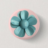 MOD Pale Blue Daisy Flower Spring Summer Wedding Button (Vorderseite)