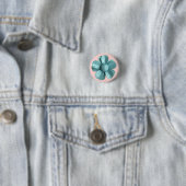 MOD Pale Blue Daisy Flower Spring Summer Wedding Button (Beispiel)