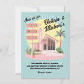 Mod Palm Springs Hochzeitskirche Mitte des Jahrhun Einladung (Vorderseite)