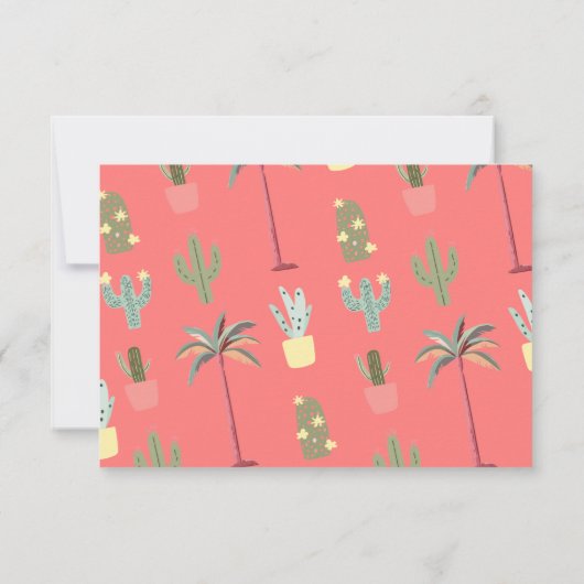 Mod Palm Springs Hochzeitszeichen Rsvp-Karten Einladung (Rückseite)