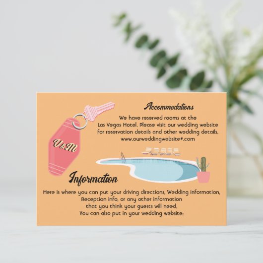 Mod Palm Springs Unterkunftskarte Einladung (Stehend Vorderseite)