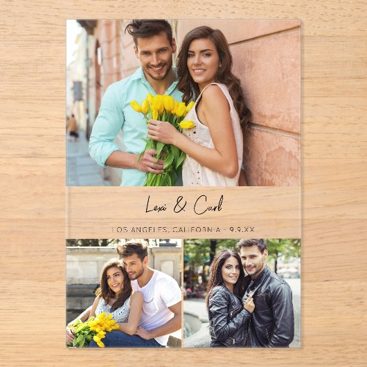MOD Para Foto Trio H Save the Date Acryleinladungen (Vorderseite)