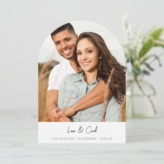 MOD Para Foto Vertikal Save the Date Arc Einladung (Stehend Vorderseite)