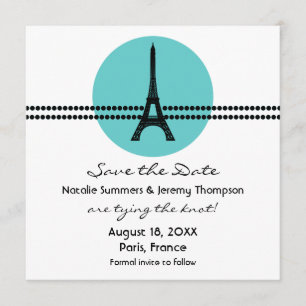 Mod Pariser Dots Save the Date einladen, Aqua