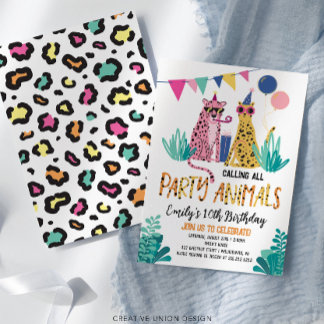 Mod Party Animals Kindergeburtstagsparty Einladung