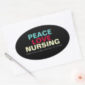 Mod Peace Liebe Nursing Oval Sticker (Umschlag)