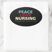 Mod Peace Liebe Nursing Oval Sticker (Tasche)