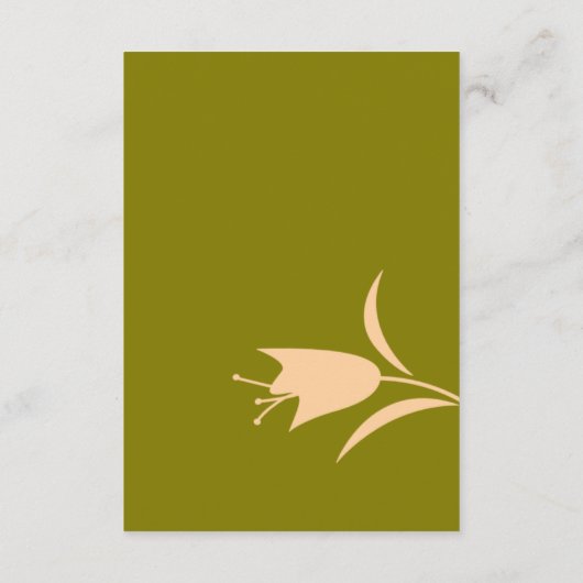 MOD PEACH & OLIVE TULIP WEDD BEGLEITKARTE (Rückseite)