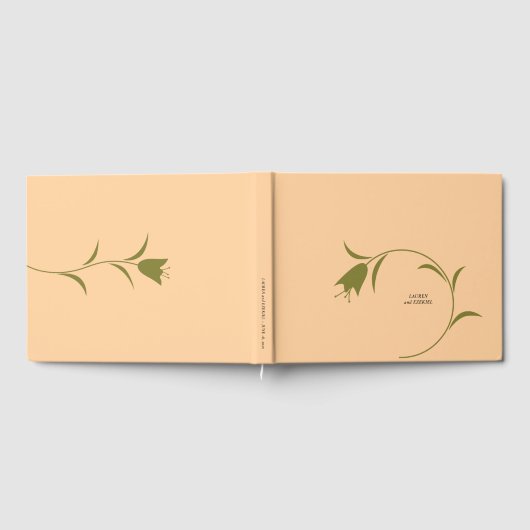 MOD PEACH & OLIVE TULIP WEDD GÄSTEBUCH (Voll)