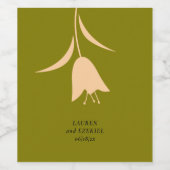 MOD PEACH & OLIVE TULIP WEDD WEINETIKETT (Einzelnes Label)