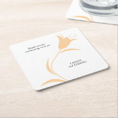 MOD PEACH TULIP WEDDING RECHTECKIGER PAPPUNTERSETZER (angewinkelt)
